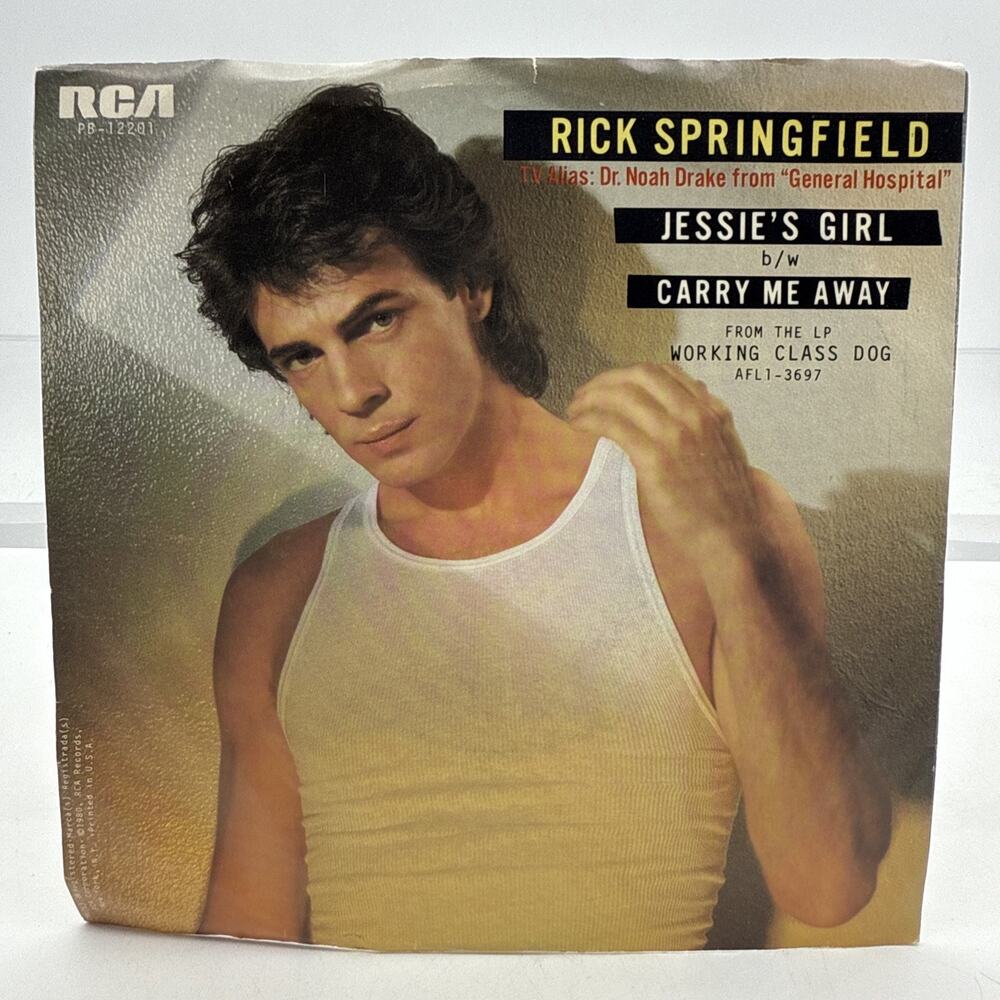 RICK SPRINGFIELD - Jessie's Girl / Carry Me Away - 45 RPM 7" Record 1981 RCA